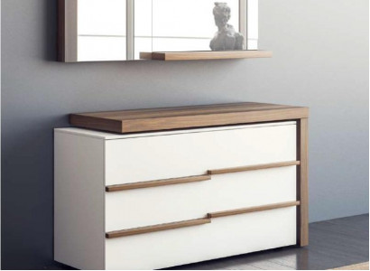 White Luxury Dresser with Mirror Modern Walnut Natural Design New